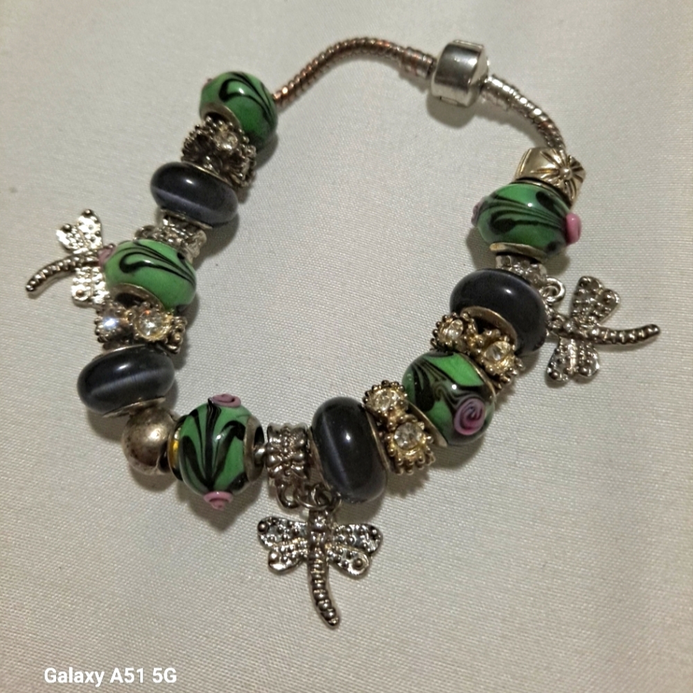 Dragonfly charm bracelet